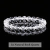 Natural Stone Beaded Bracelet 6/8/10mm — Obsidian Fluorite Quartz Jasper Stretch Yoga Bracelet for Women & Men
