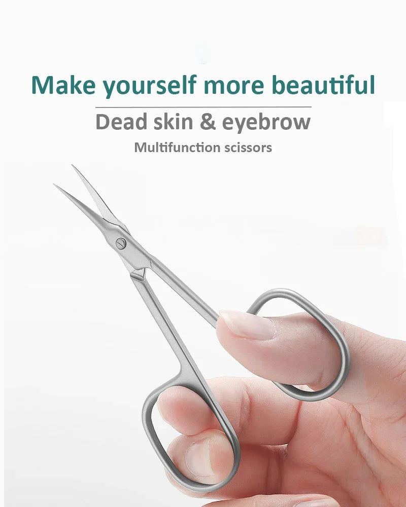 Professional Stainless Steel Cuticle Scissors – Curved Tip Small Manicure & Nail Art Dead Skin Remover