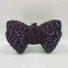 Rhinestone Bow Evening Clutch Minaudiere - Sparkling Bridal Wedding Bag 18 cm (7.1 in) with Chain