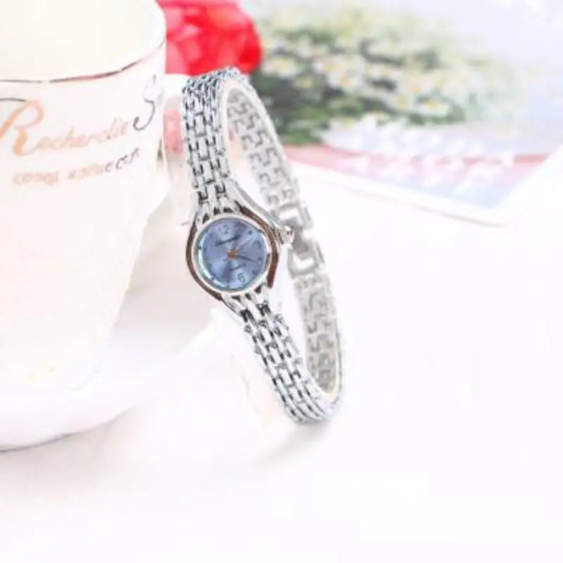 Gold Bracelet Women's Watch Small Dial Stainless Steel Luxury Quartz Wristwatch Elegant Gift