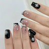24-Pack Christmas Green Snowflake Press-On Nails with Rhinestones – Holiday False Nail Set for Women