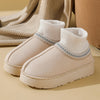 Women's Winter Plush Ankle Booties - Fuzzy Indoor Slip-On Slippers, Warm Faux Fur Home Shoes