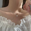 Shiny Butterfly Double Layer Pendant Necklace for Women - Delicate Clavicle Chain Fashion Jewelry Gift