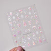 Gold Snowflake & Snowman 3D Self-Adhesive Christmas Nail Stickers with Rhinestones, 10.3 x 8 cm (4.06 x 3.15 in) Sheet