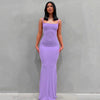 Spaghetti Strap Black Bodycon Trumpet Maxi Dress Y2K Sleeveless Long Evening Dress