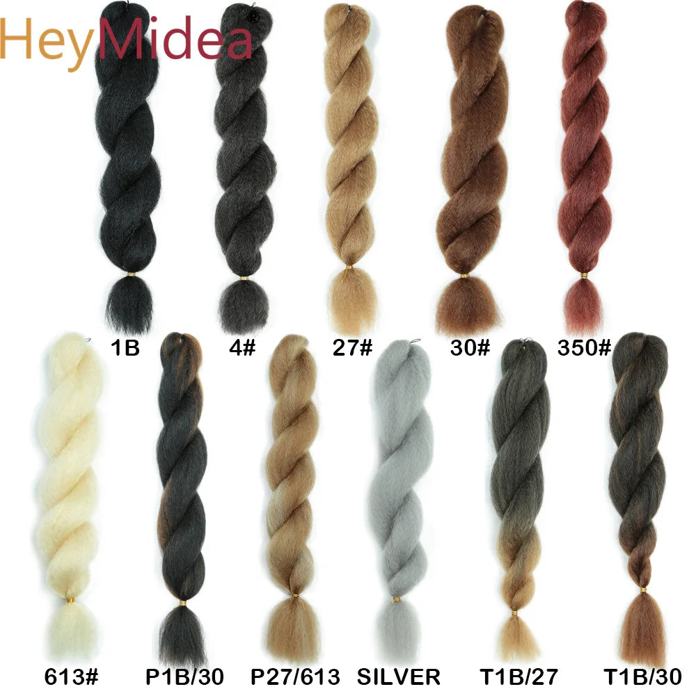 Crochet Kinky Curly Ombre Marley Braiding Hair – Synthetic Yaki Straight, 26 in (66 cm), ~60 g