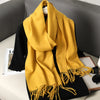 Women’s Long Winter Scarf – Cashmere Blend Shawl Hijab Wrap, Solid Colors, 200×33 cm (79×13 in) – 62 Colors