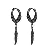 Punk Stainless Steel Stud Earrings Black – Unisex Vintage Hip Hop Ear Studs