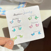 Korean Star Moon Butterfly Stud Earring Set Vintage Aesthetic Heart Y2K Jewelry for Women