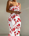 Ombre One-Shoulder Tie-Dye Ribbed Bodycon Midi Dress for Women — Sleeveless Cutout
