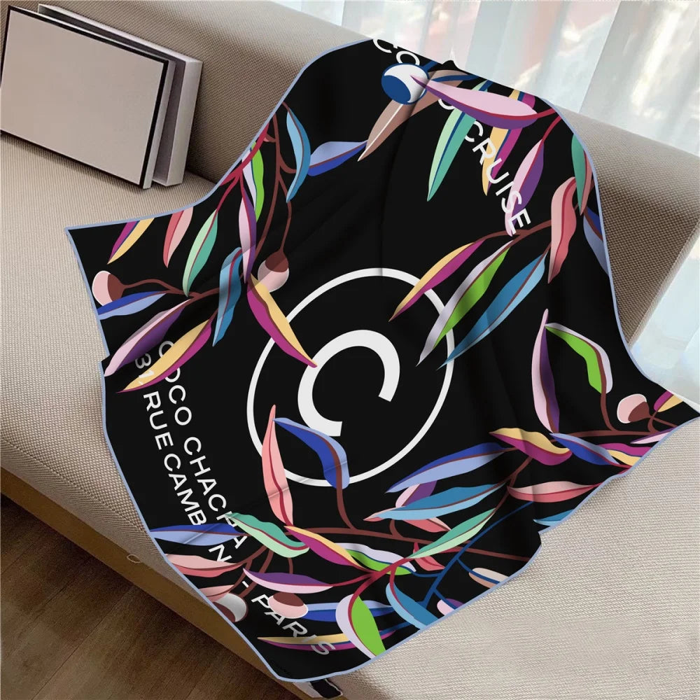 Twill Silk Square Scarf 90 x 90 cm (35.4 in) - Floral & Letter Print Women's Neck Kerchief Wrap