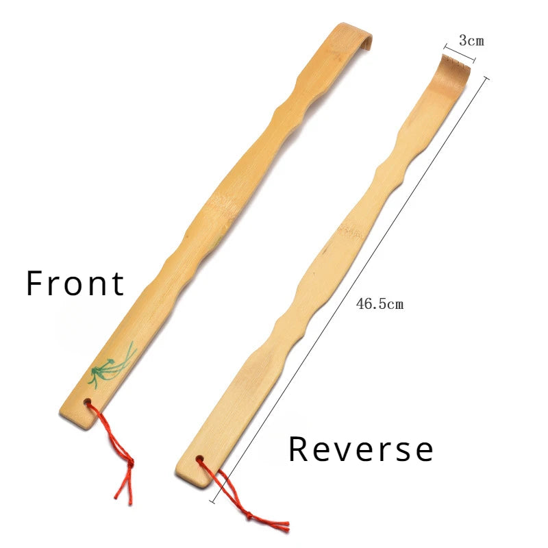 Durable Bamboo Back Scratcher & Wooden Body Roller Stick – Ergonomic Massager for Neck, Back & Shoulders