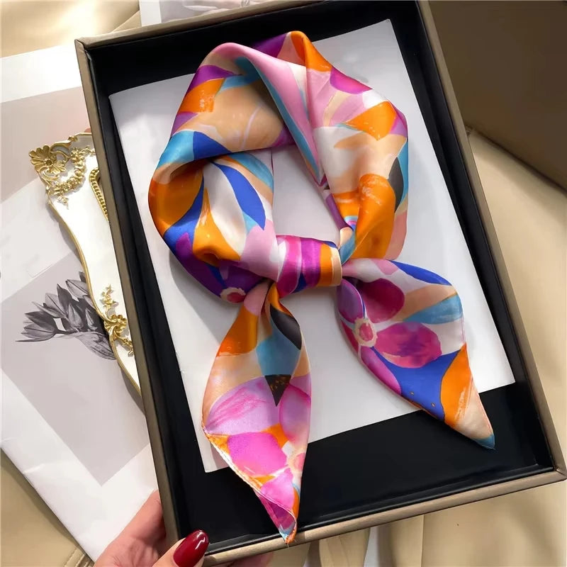 Luxury Satin-Look Square Scarf 70 x 70 cm (27.6 x 27.6 in) – Women's Hijab, Neck & Hair Wrap
