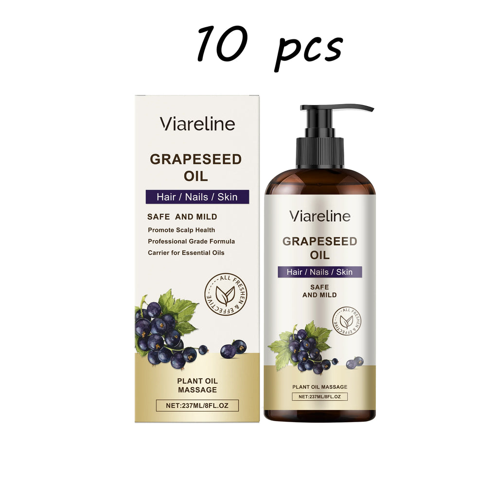 Grapeseed Oil 237 ml (8 fl oz) – Fast-Absorbing Moisturizing Body, Hair & Nail Massage Oil