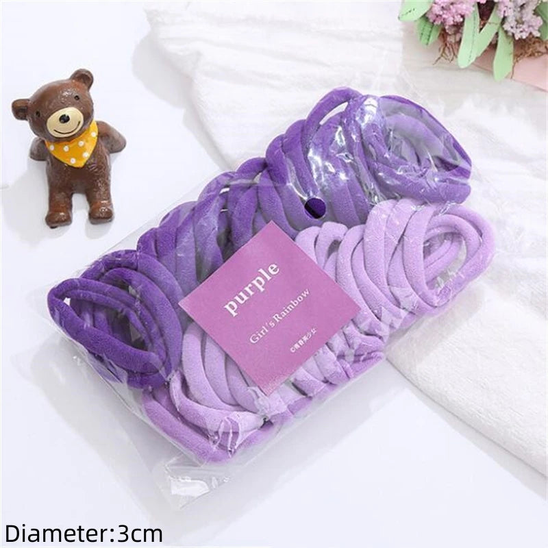 50-Pack No-Damage Elastic Hair Ties for Women & Girls – Seamless Ponytail Holders (Assorted Colors, Includes Black)