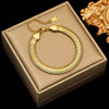 316L Stainless Steel Twisted Bangle Bracelet for Women - 18K Gold Plated Waterproof Wrist Chain Gift