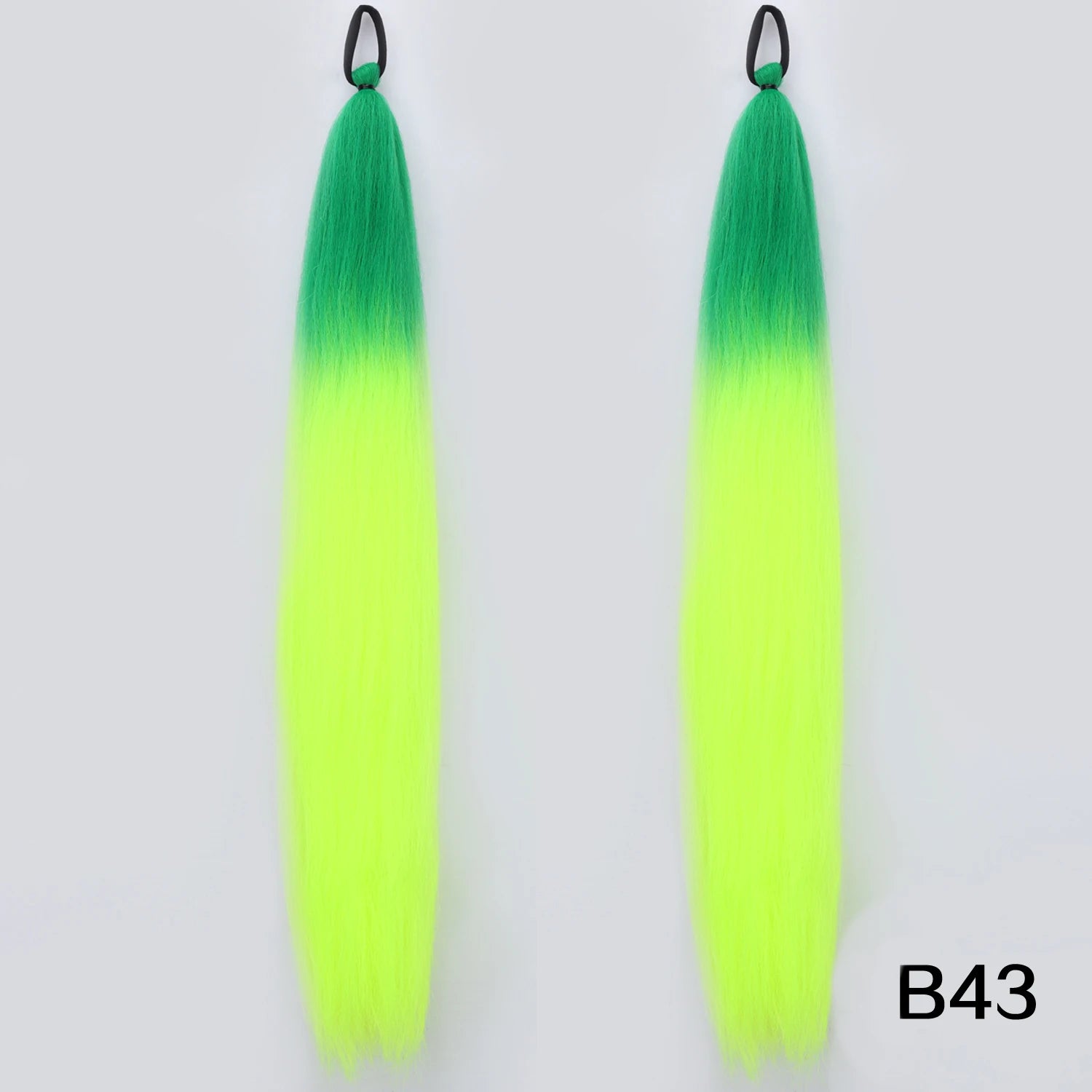 Braided Synthetic Ponytail Extension with Elastic Band – Long Kinky Straight High-Temp Hairpiece for Women & Girls (Pink Purple Blue)