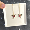 3D Hummingbird Stud Earrings for Women - Cute Animal Jewelry, Silver & Gold, 15mm & 20mm