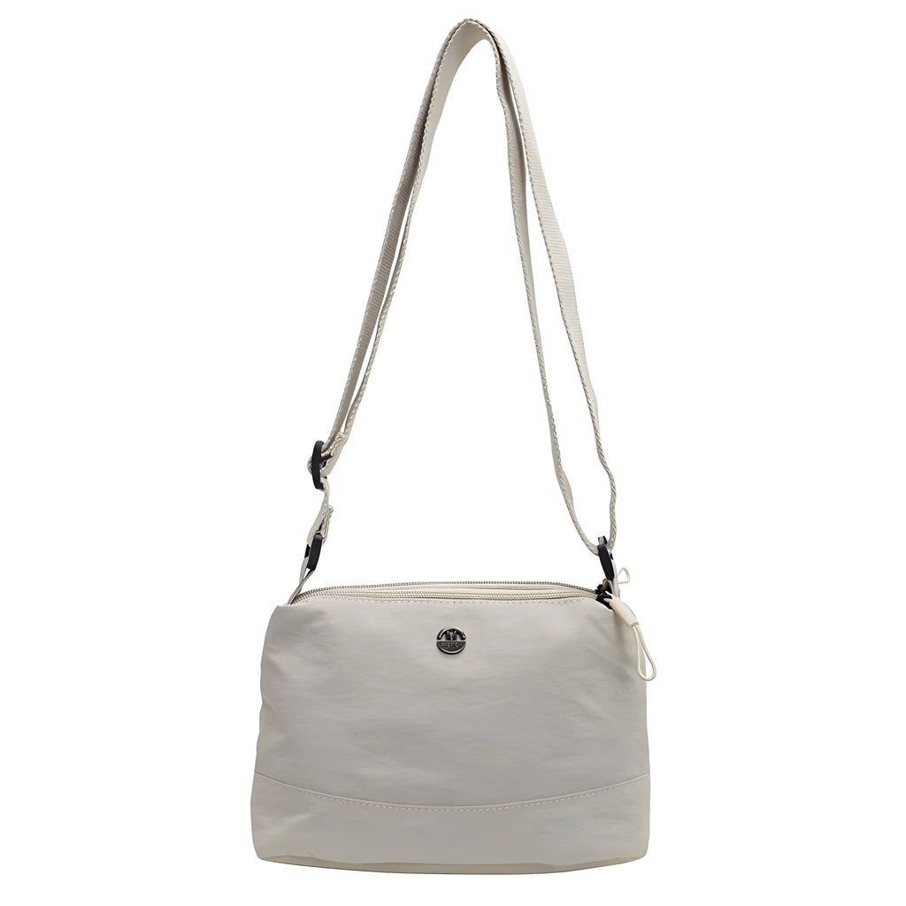 Waterproof Nylon Crossbody Messenger Bag for Women - Compact Korean Style Phone Shoulder Bag with Zipper