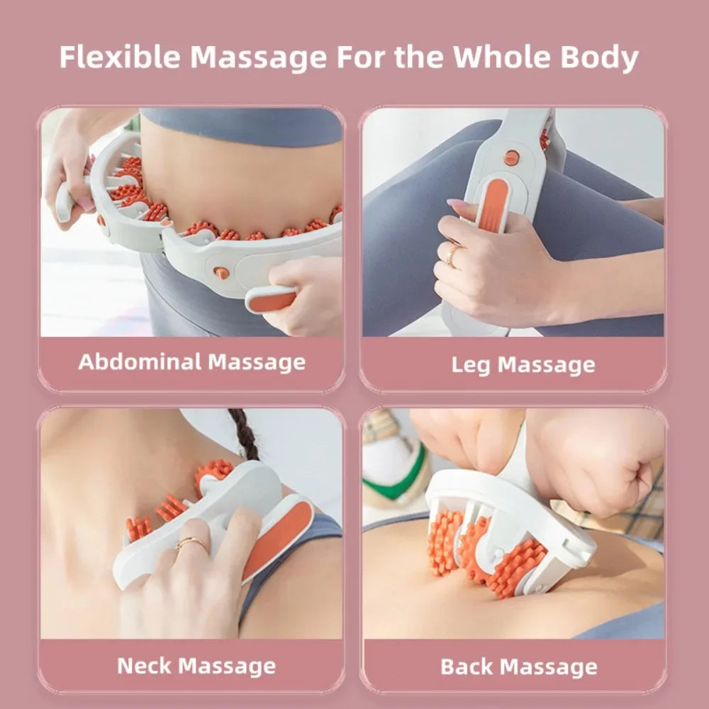 14-Wheel Anticellulite Massage Roller — Full-Coverage Leg & Body Massager for Neck, Shoulders, Abdomen