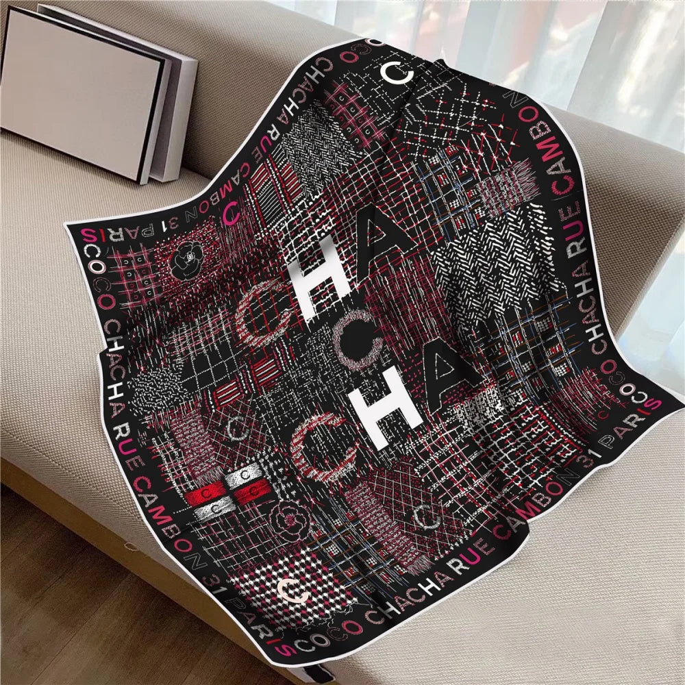 Twill Silk Square Scarf 90 x 90 cm (35.4 in) - Floral & Letter Print Women's Neck Kerchief Wrap