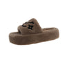 Women's Plush Faux Fur Slides Furry Flip Flop Home Party Slippers