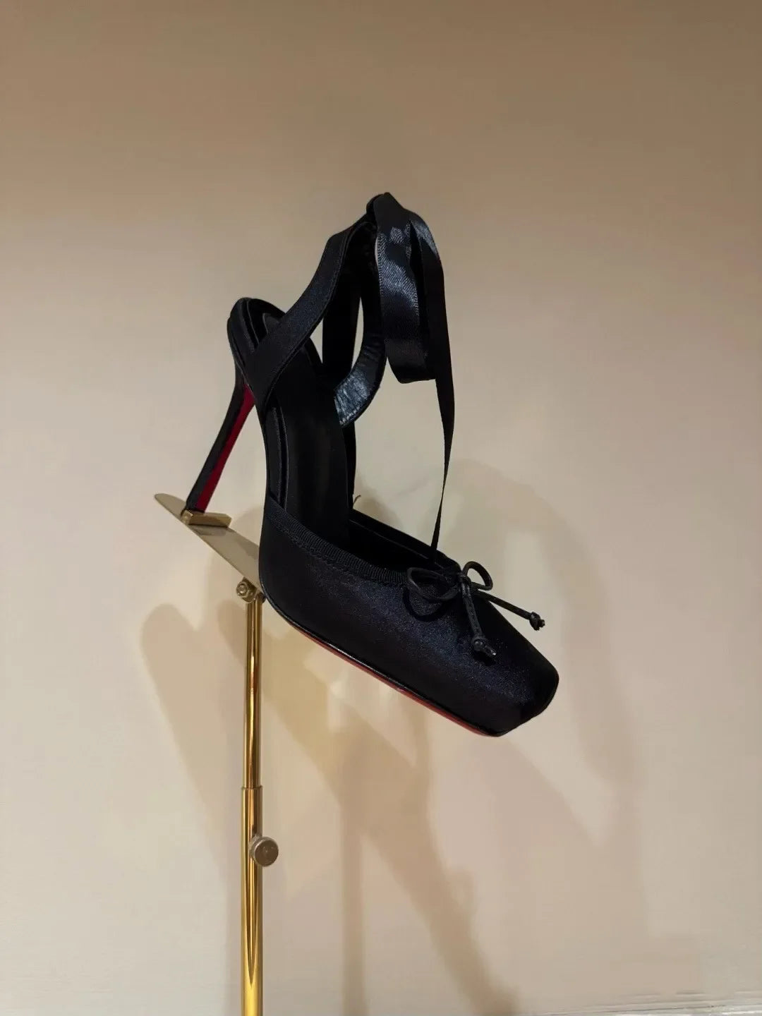 Women's Satin Square-Toe Ankle-Strap Stiletto Sandals, Party & Wedding Evening Heels