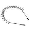 6-Pack Unisex Black Wavy Metal Headbands - Fashion Sports Hair Hoops for Men & Women
