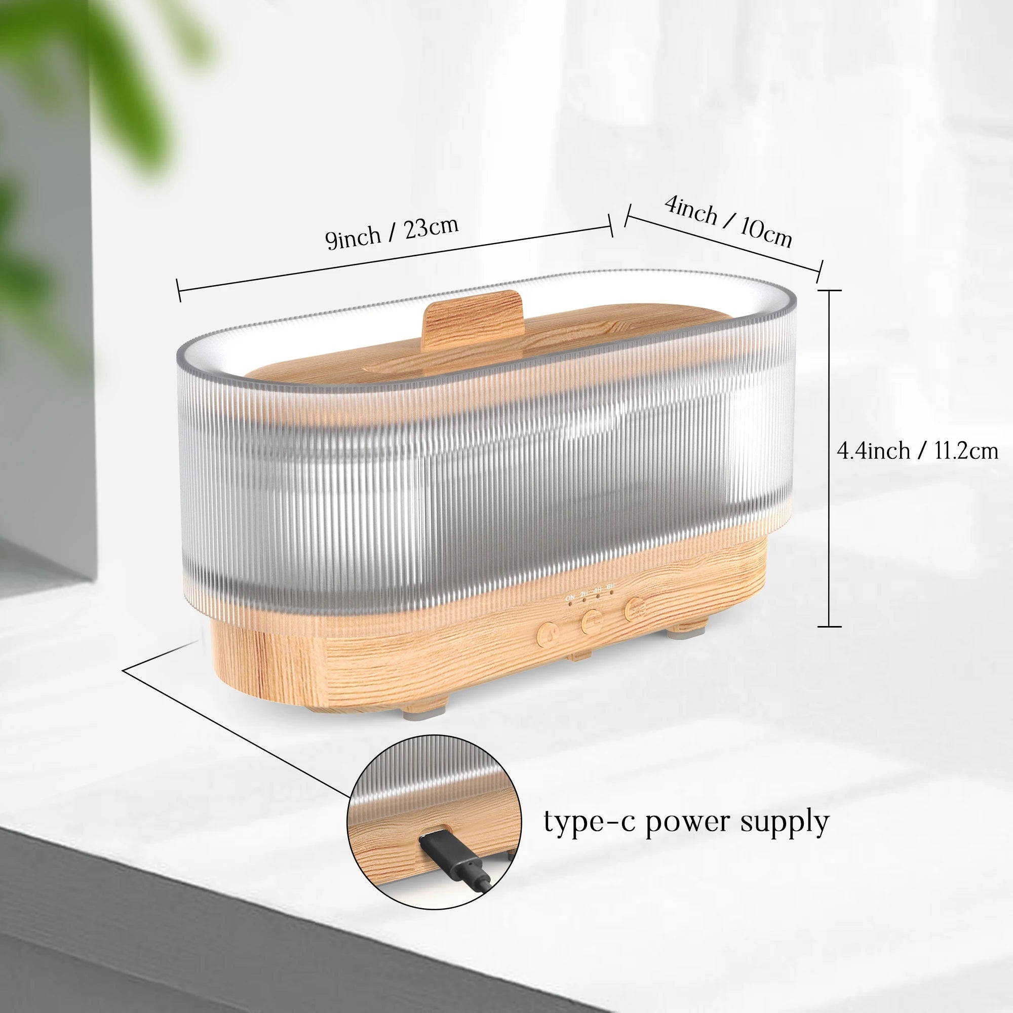 Sejoy 300ml Flame Aroma Diffuser – USB Cool Mist Essential Oil Humidifier with Colorful Night Light & Auto-Off Timer