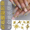 Mini Caviar Beads Nail Art 12-Grid Gold and Silver Micro Ball Charms 0.5–3mm (0.02–0.12in) with Magnetic Picker Pen
