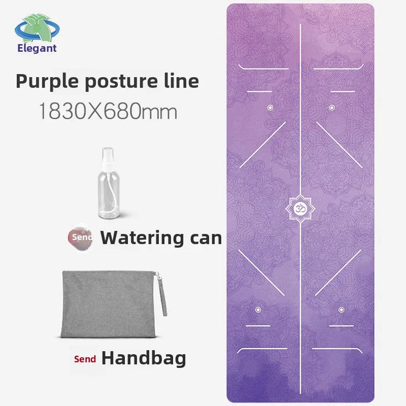 Suede Chamois Yoga Mat 183 x 68 cm (72 x 26.8 in) - Portable Foldable Non‑Slip Exercise Mat for Yoga, Dance & Jump Rope