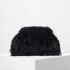 Dopamine Clip Fuzz Clutch Bag for Women - Y2K Fuzzy Kiss-Lock Party & Wedding Purse, Large Capacity