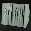 6-Piece Precision Eyelash Tweezers Set for Beginners – Individual & Strip Lash Extensions with Storage Bag