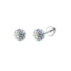 2-Pack Stainless Steel Heart & Moon Screw-Back Stud Earrings for Tragus & Cartilage Piercing, Silver
