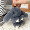 15 cm (5.9 in) Rabbit Fur Pom Pom Keychain – Cute Bag Charm & Car Pendant for Women Gifts