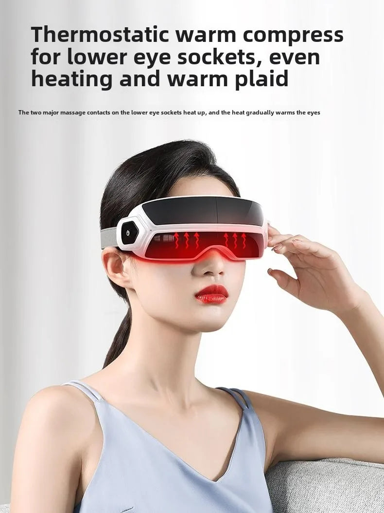 Smart Foldable Atomized Steam Eye Massager with Bone Conduction Bluetooth, Airbag Pressure & Vibration