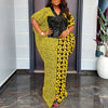 Plus Size Up to 5XL Vintage Indie Folk Patchwork Maxi Dress - V-Neck Batwing Sleeve Summer Sundress