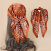Paisley Print Silk-Feel Satin 70 x 70 cm (27.6 in) Square Scarf Bandana Hijab Headband Neck Scarf for Women