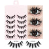 5 Pairs Manga Wispy Strip Lashes Soft Natural Long False Eyelashes for Anime Makeup
