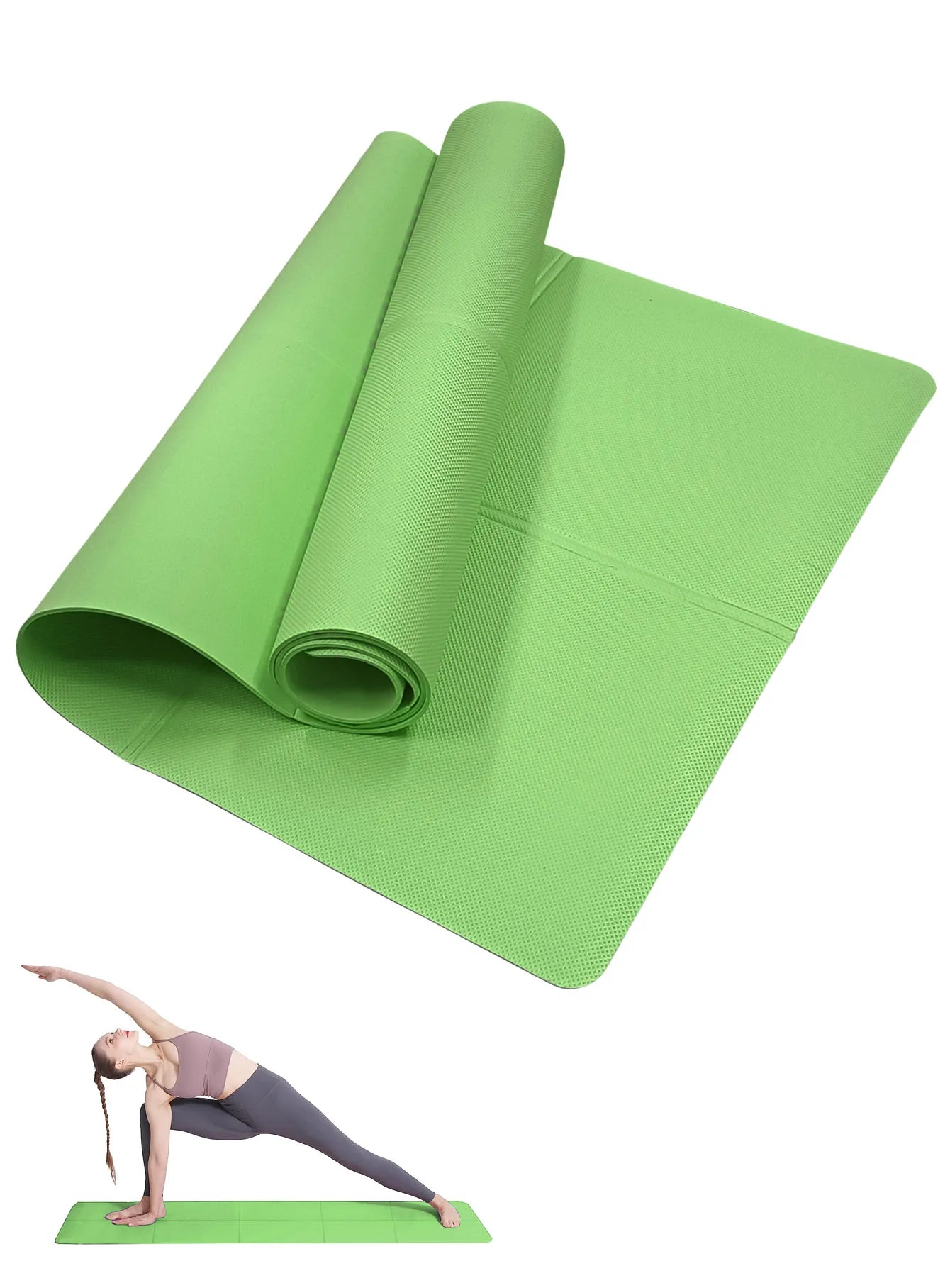 Non-Slip Yoga & Pilates Mat 173 x 60 cm (68 x 24 in) — 3/4/6 mm Travel Exercise Mat for Women Home Gym
