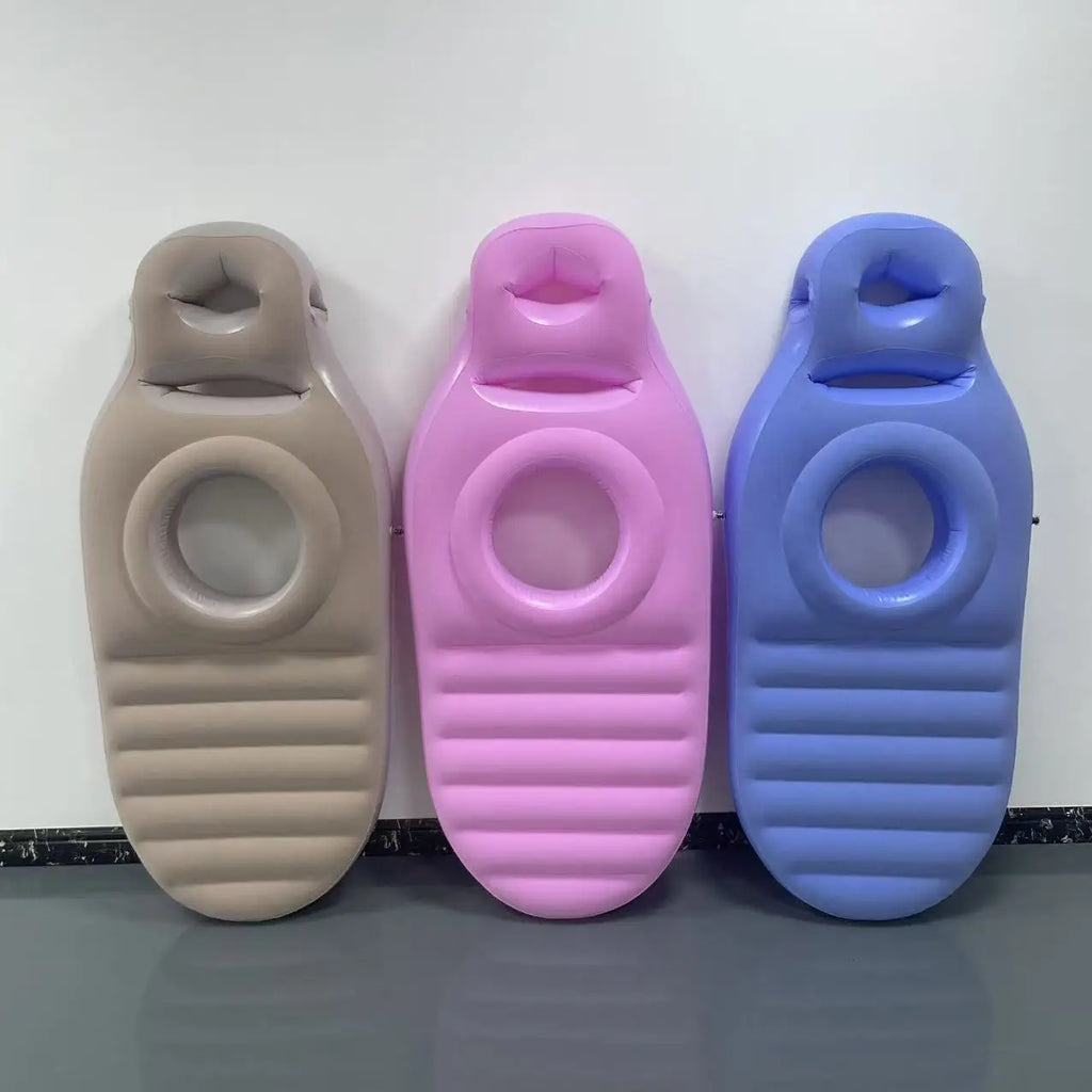 Inflatable Maternity Mattress & Pregnancy Body Pillow - PVC Flocked Sleeping Mat, 170 x 65 x 22 cm (67 x 25.6 x 8.7 in)