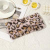 AWAYTR Women's Plush Cross Headband - Leopard Print Elastic Turban Hairband, Warm Autumn Winter Hair Accessory