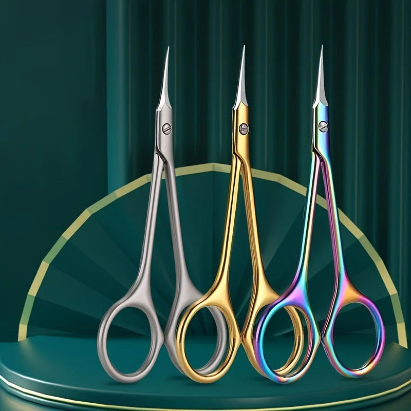 Professional Stainless Steel Cuticle Scissors – Curved Tip Small Manicure & Nail Art Dead Skin Remover