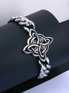 Viking Rune Wolf Celtic Knot Stainless Steel Bracelet for Men Nordic Link Chain