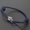 Gothic Lion Head Stainless Steel & Red String Bracelet - Handmade Adjustable Men's Punk Hip Hop Gift