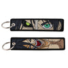 Anime Embroidered Keychain Double-Sided Key Fob 3 x 13 cm (1.2 x 5.1 in) for Backpacks Cars Motorcycles Gift