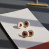 Handmade Polymer Clay Floral Wreath Earrings Set – Multicolor Christmas Holiday Studs