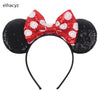 Disney Minnie Sequin Ear Headband with Polka Dot Bow, Girls & Women Party Hairband, Kids DIY Hair Accessory