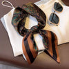Silk-Feel Square Scarf 70 x 70 cm (27.6 x 27.6 in) Floral Satin Neckerchief – Women's Hair Band, Bandana & Wrap