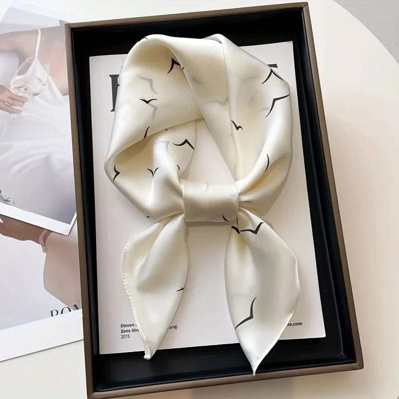 Luxury Silk-Feel 70cm (27.6in) Square Satin Scarf for Women — Neck Tie, Hair Bandana & Headkerchief